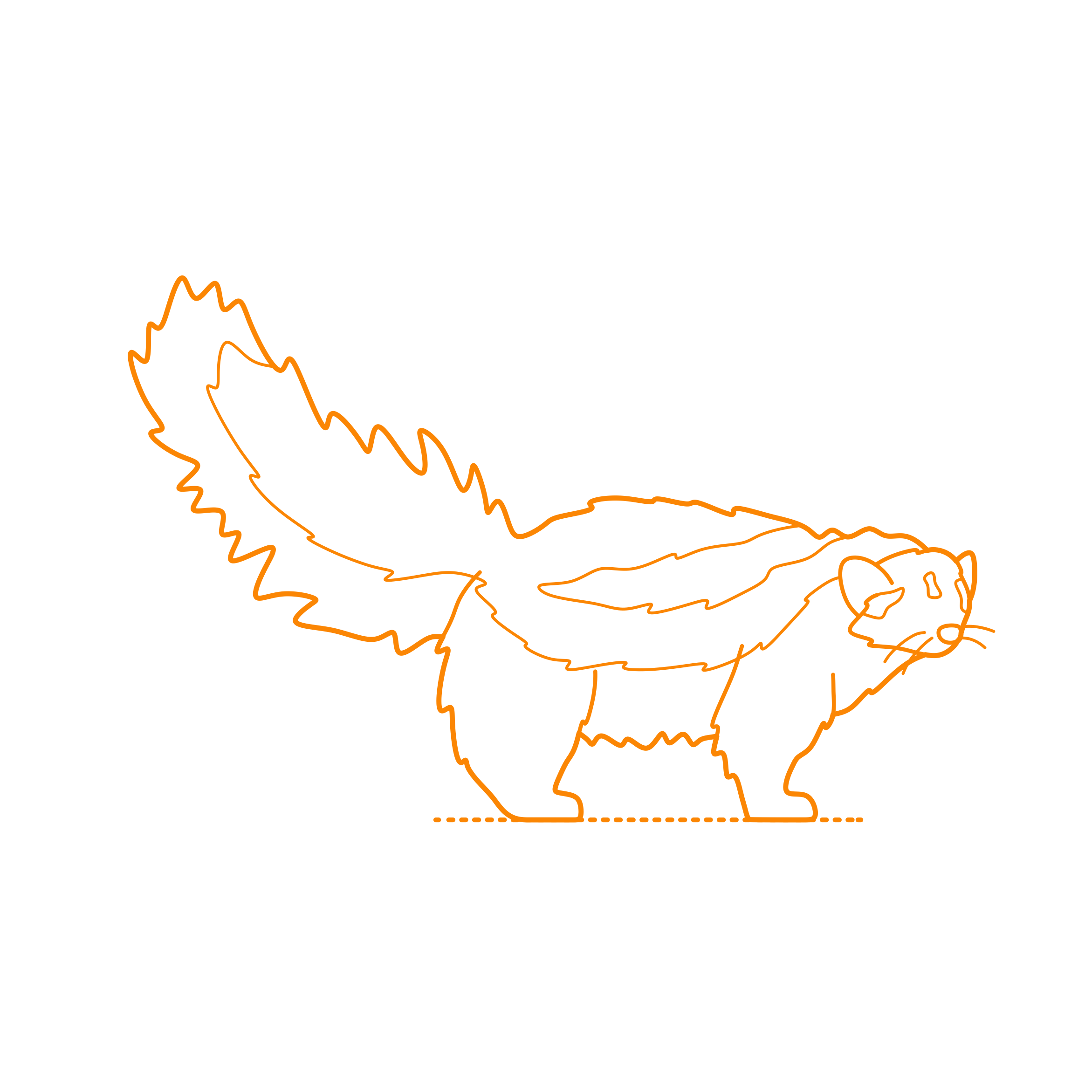 Animals Mustelids Striped Polecat Outline Svg Vector Free Vectors